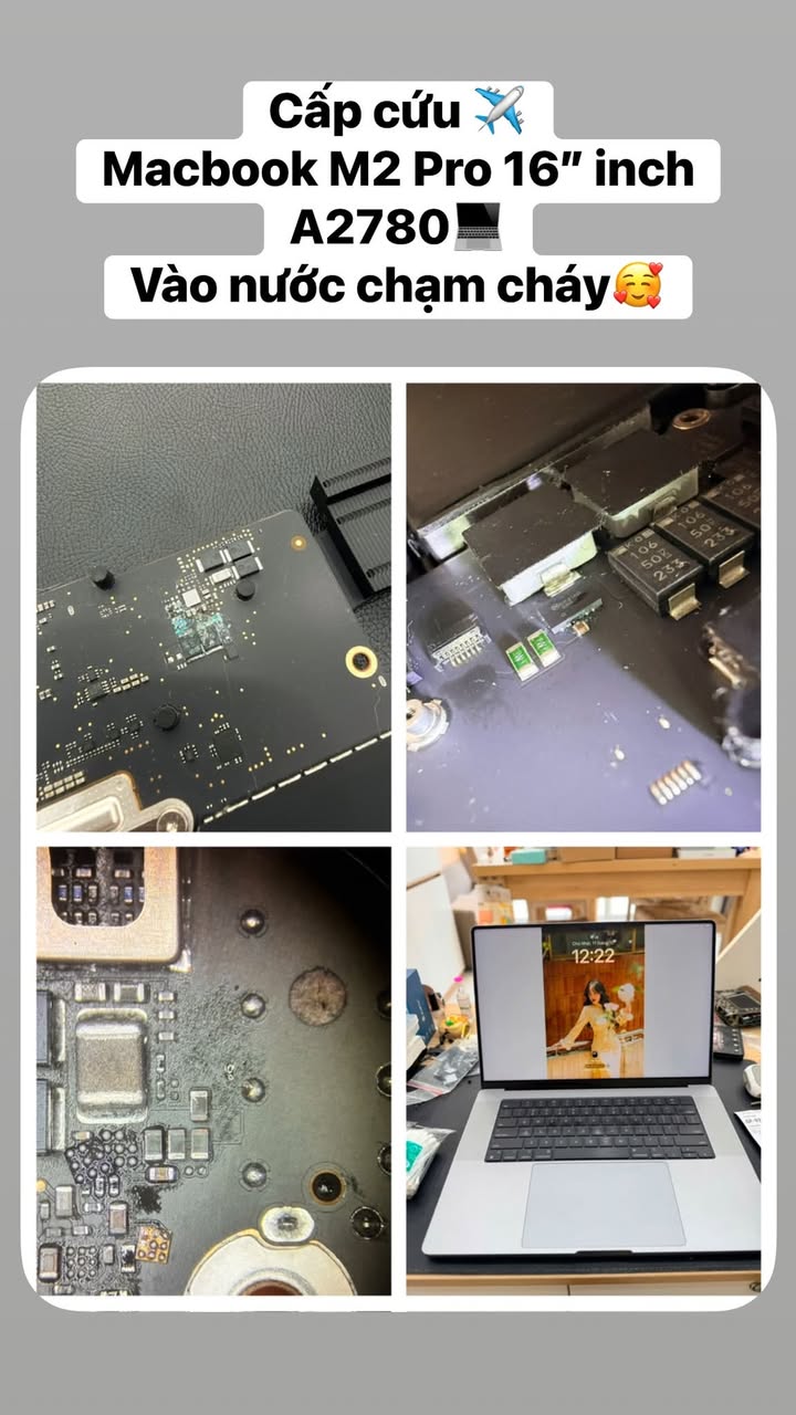 Cấp Cứu Macbook M2 Pro 16 vào nước