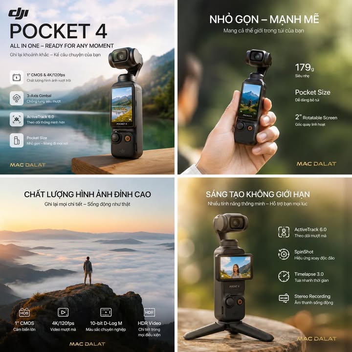 DJI POCKET 4 CHÍNH HÃNG FULL VAT NHỎ GỌN, QUAY CHẤT, GIÁ CỰC TỐT!
