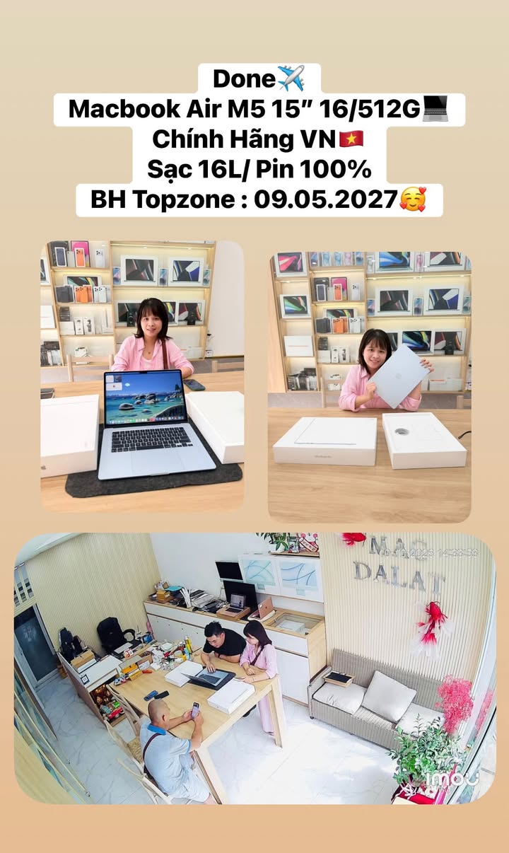 Macbook Air M5 15 16/512G Chính Hãng