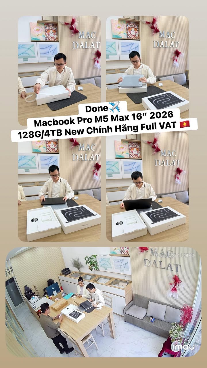 Macbook Pro M5 Max 128G/4TB New Chính Hãng Full VAT VN/A
